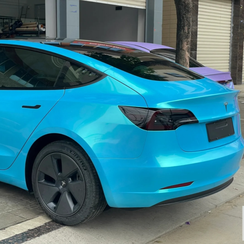 Magic Gold Sky Blue Car Vinyl Wrap