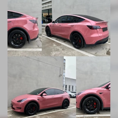 Glossy Morganite Red Car Vinyl Wrap 02