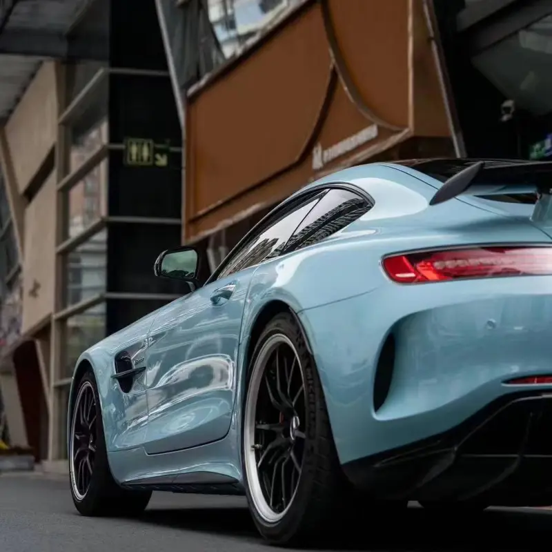 Gloss Meisen Blue Car Vinyl Wrap