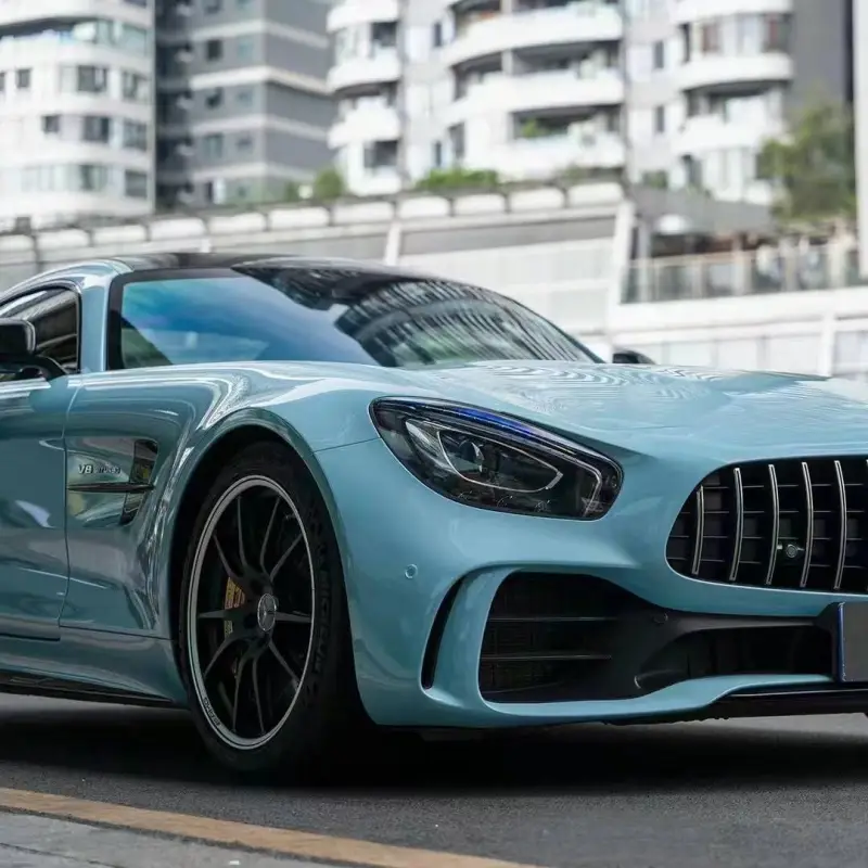 Gloss Meisen Blue Car Vinyl Wrap