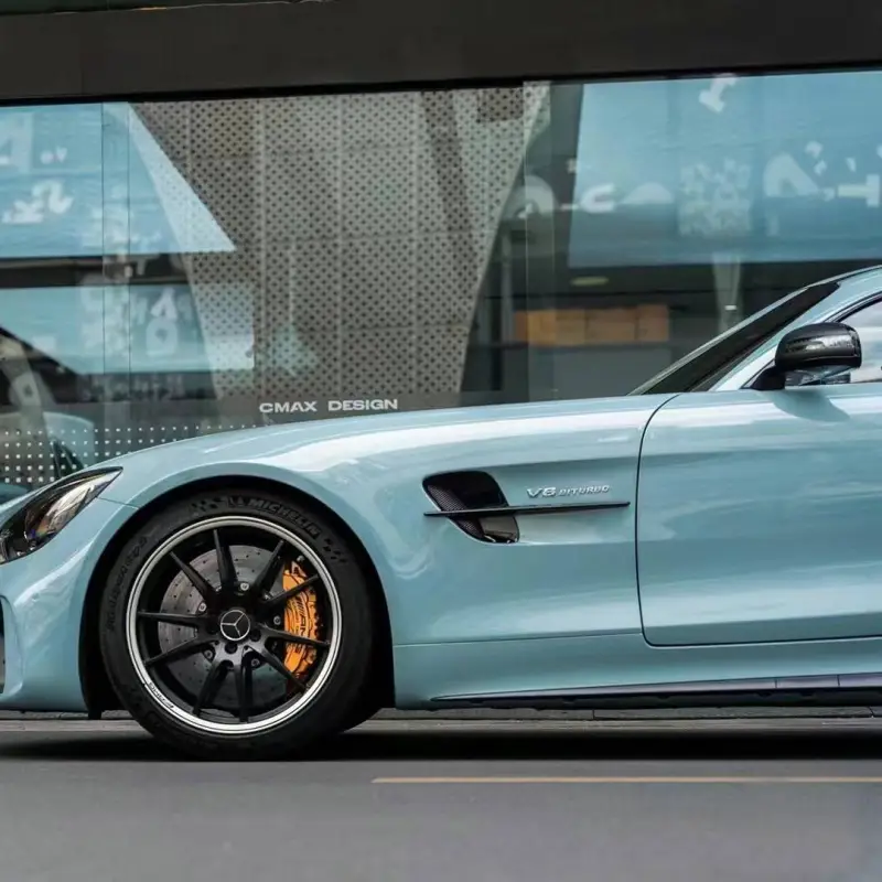 Gloss Meisen Blue Car Vinyl Wrap