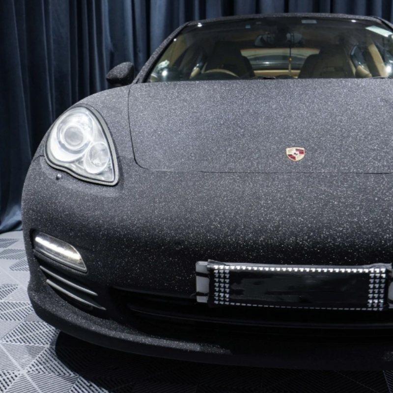 Super Diamond Black Car Vinyl Wrap