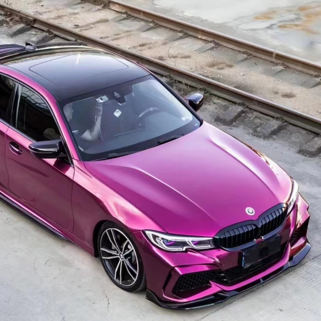 PET BMW Gloss Pearl Purple Car Vinyl Wrap