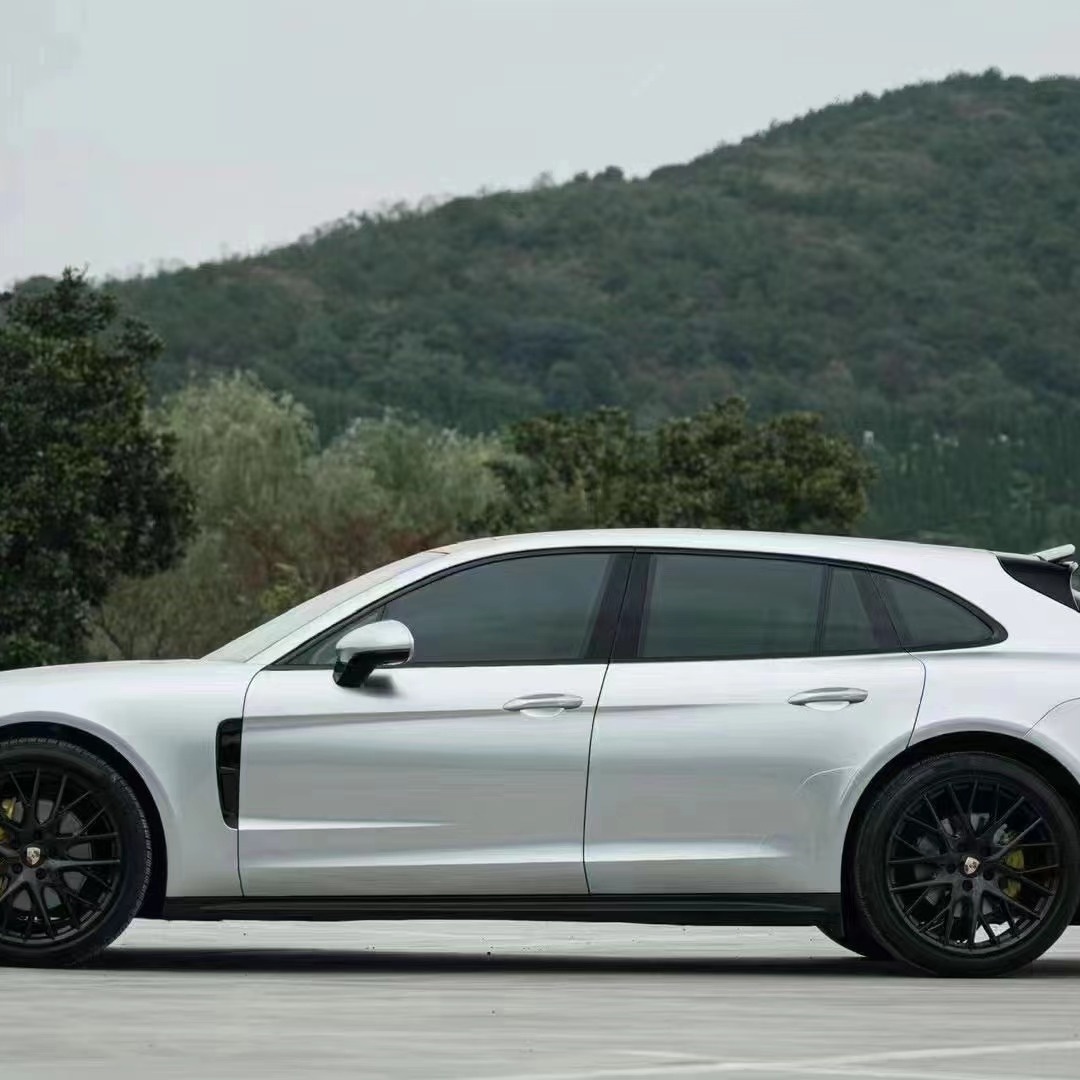 PET Porsche Gloss Metal Liquid Star Silver Car Vinyl Wrap