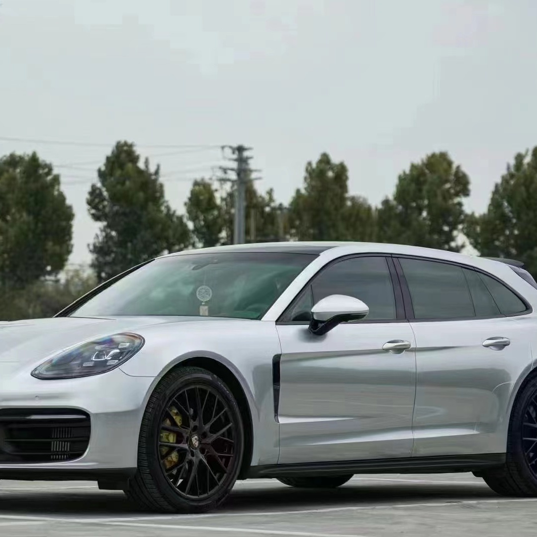 PET Porsche Gloss Metal Liquid Star Silver Car Vinyl Wrap