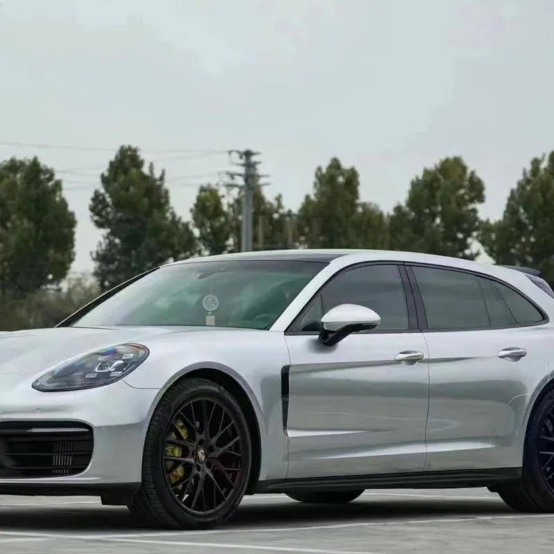 Porsche Gloss PET Metal Liquid Star Silver Car Vinyl Wrap