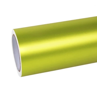 Pure Metal Lemon Green Car Vinyl Wrap 01