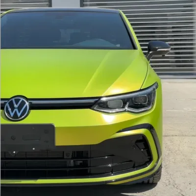 Pure Metal Lemon Green Car Vinyl Wrap 02