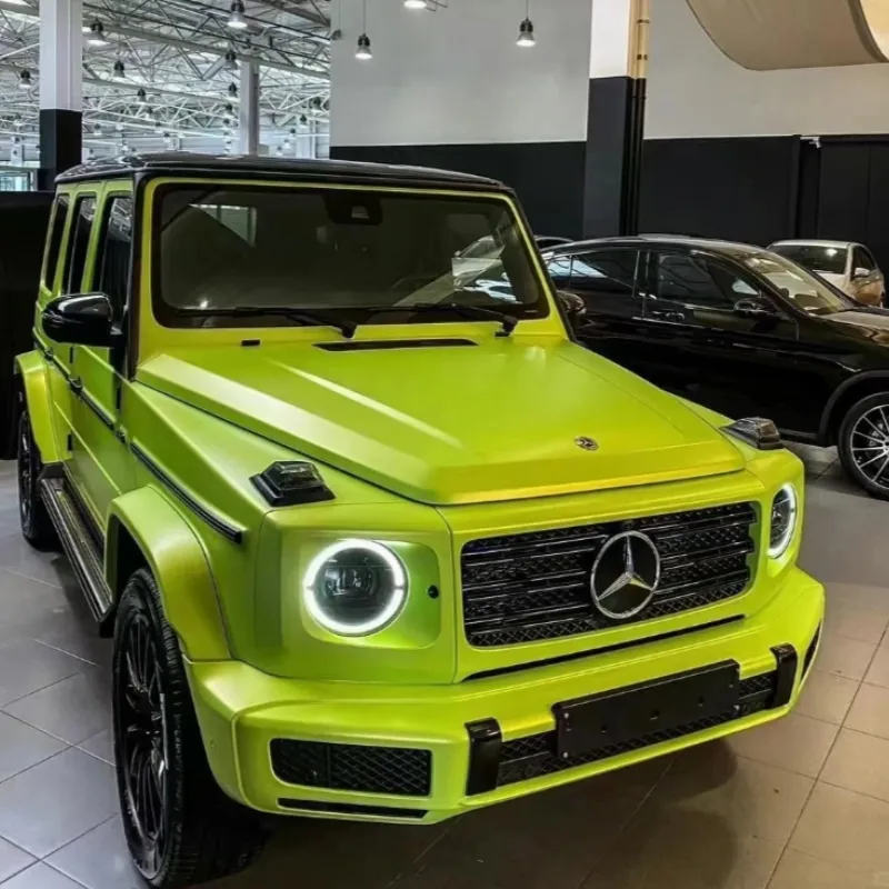 Pure Metal Lemon Green Car Vinyl Wrap