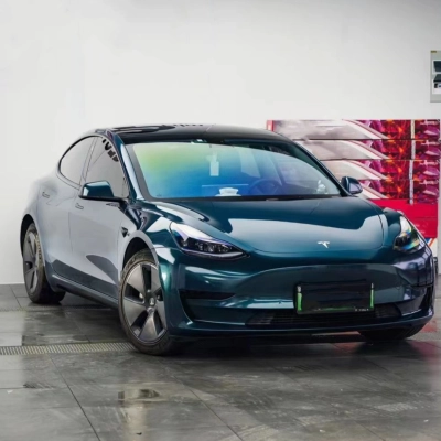 PET Tesla Gloss  Avalon Green Car Vinyl Wrap 02