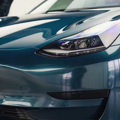 Tesla Gloss PET Avalon Green Car Vinyl Wrap 02