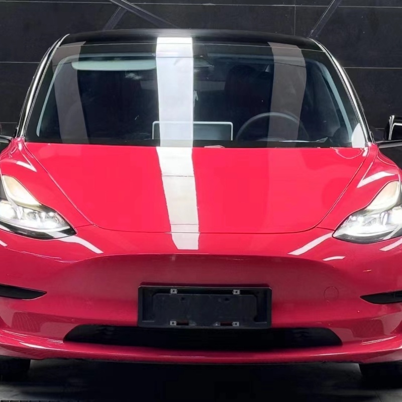 Tesla Glossy Strawberry Red Car Vinyl Wrap
