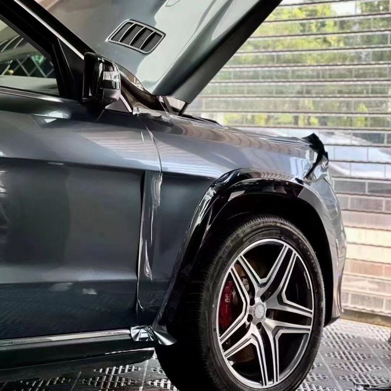 Benz Gloss PET Liquid Lime Grey Car Vinyl Wrap