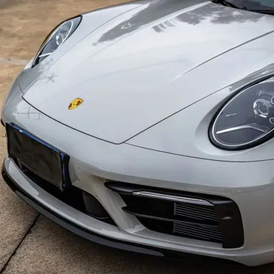 Gloss Porsche Grey Car Vinyl Wrap 02