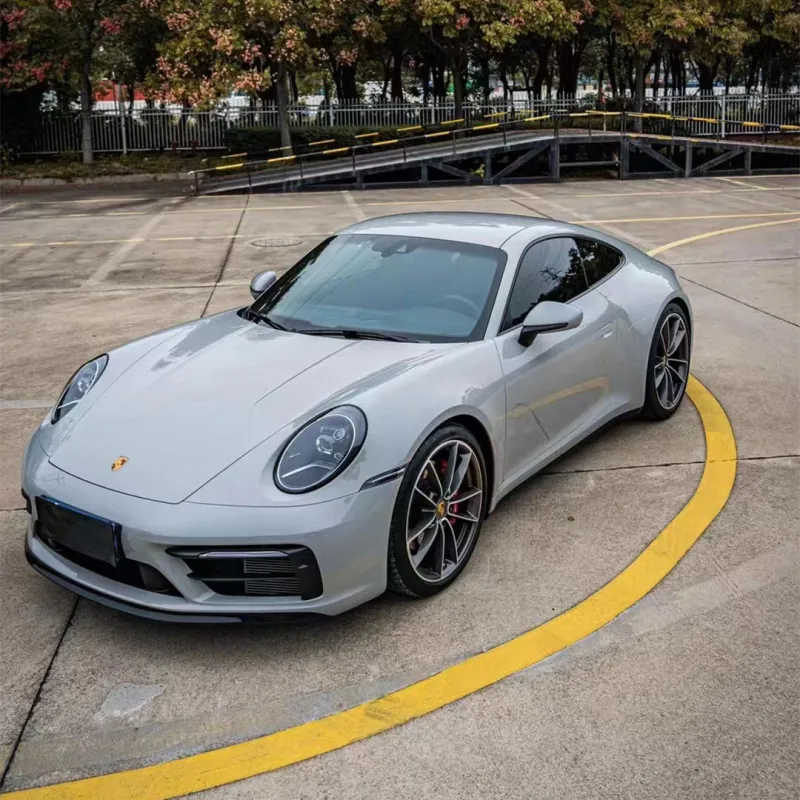 Gloss Porsche Grey Car Vinyl Wrap