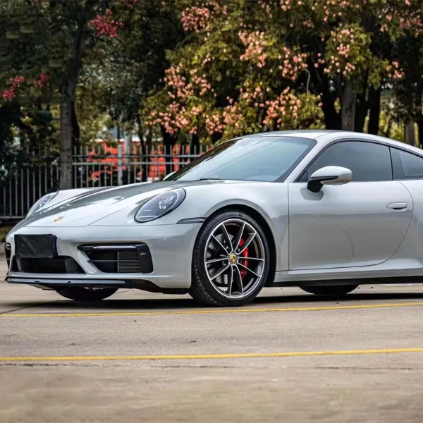 Gloss Porsche Grey Car Vinyl Wrap