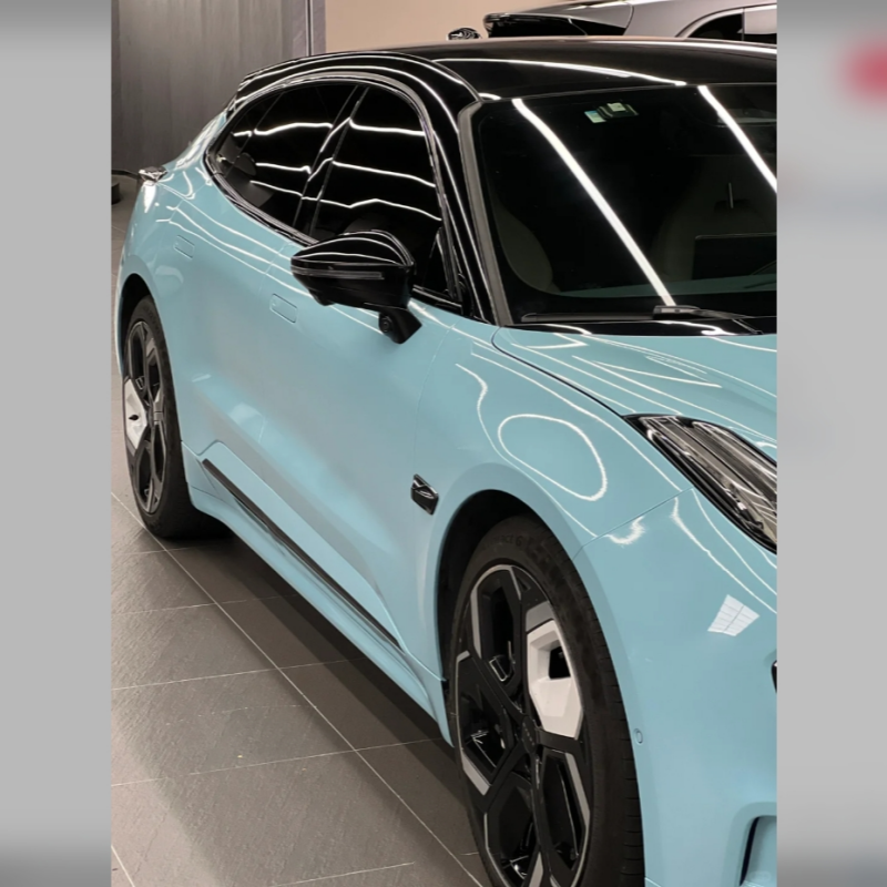 Glossy Crystal Light Blue Car Vinyl Wrap