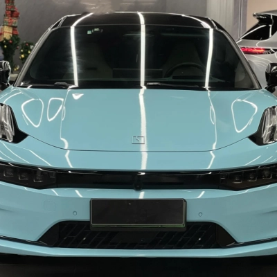 Glossy Crystal Light Blue Car Vinyl Wrap 02