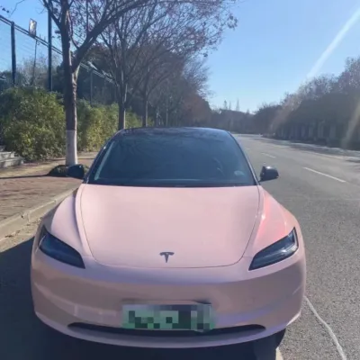 Macaron Peach Pink Car Vinyl Wrap 02