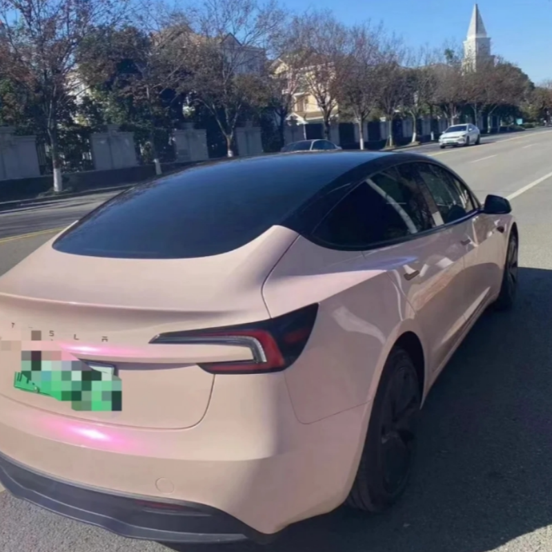 Macaron Peach Pink Car Vinyl Wrap
