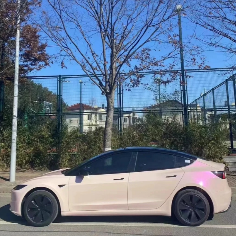 Macaron Peach Pink Car Vinyl Wrap