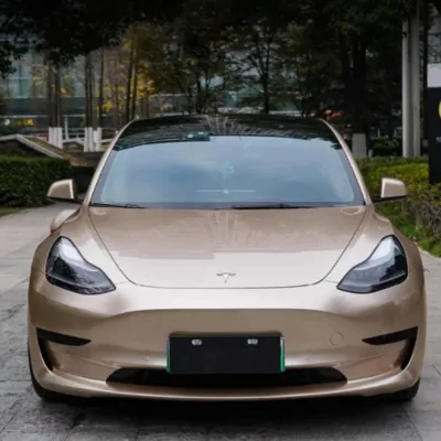 Metal Champaign Dark Gold Car Vinyl Wrap 02