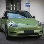 Tesla Gloss Racing Green Car Vinyl Wrap