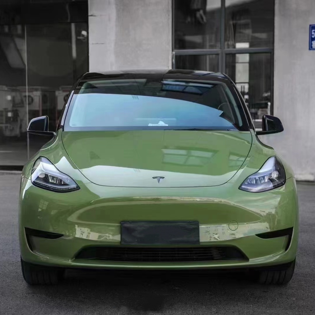 Tesla Gloss Racing Green Car Vinyl Wrap