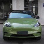 Tesla Gloss Racing Green Car Vinyl Wrap
