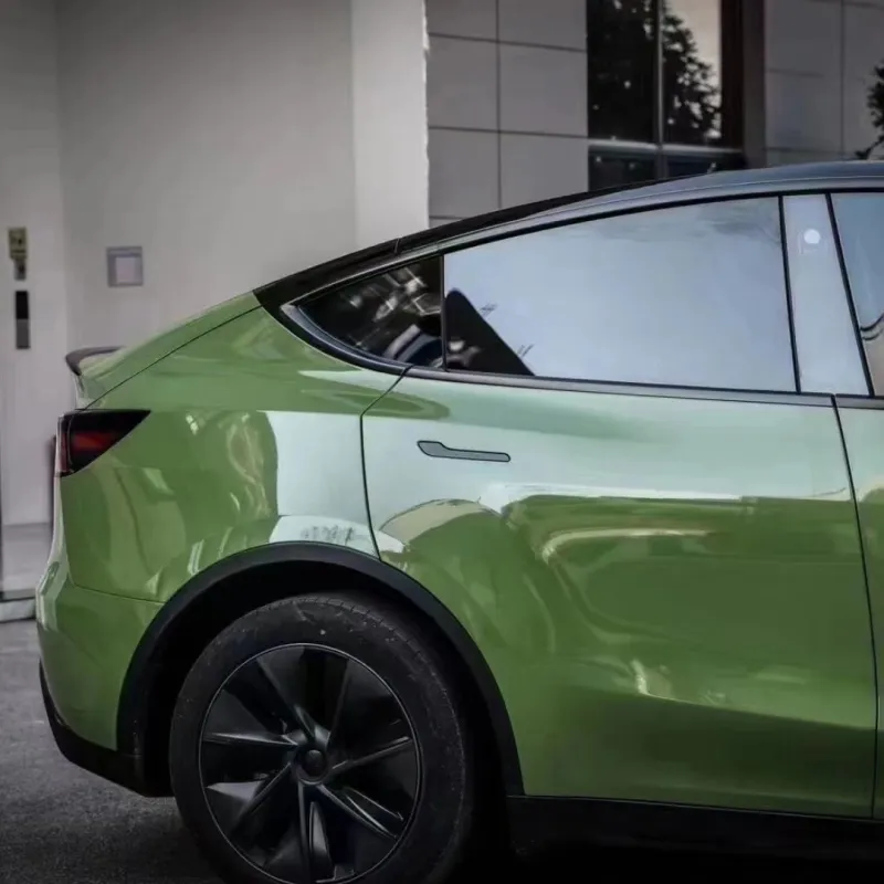 Tesla Gloss Racing Green Car Vinyl Wrap