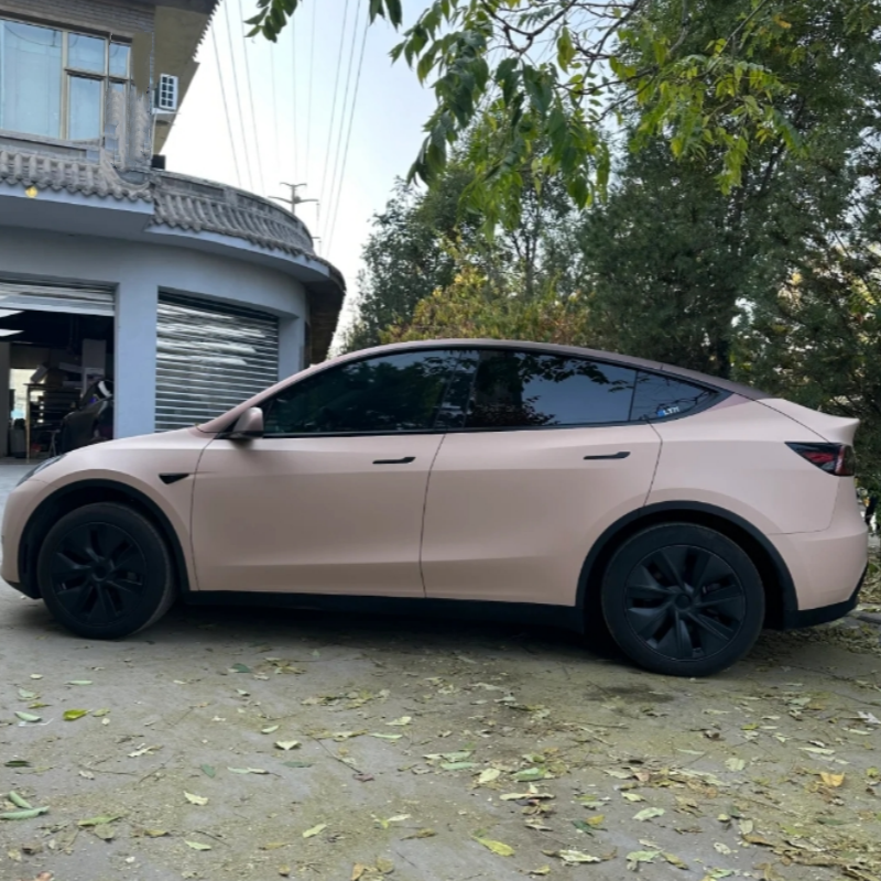 Ultimate Flat Shine Latte Pink Car Vinyl Wrap