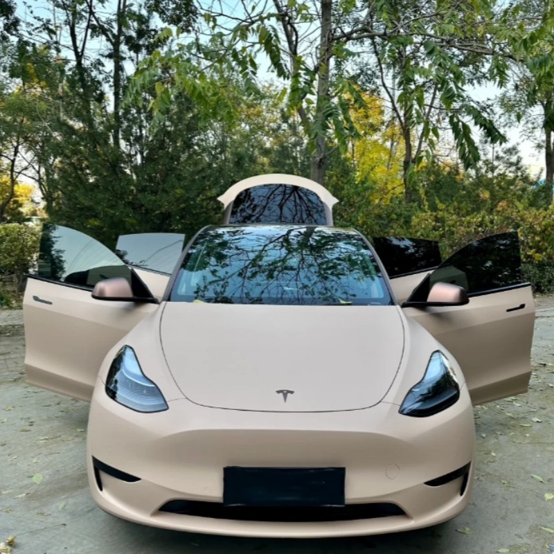 Ultimate Flat Shine Latte Pink Car Vinyl Wrap