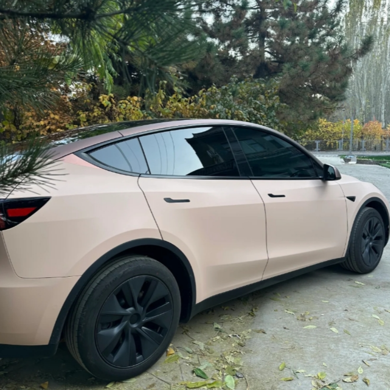 Ultimate Flat Shine Latte Pink Car Vinyl Wrap