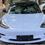 PET Macaron Baby Blue Car Vinyl Wrap