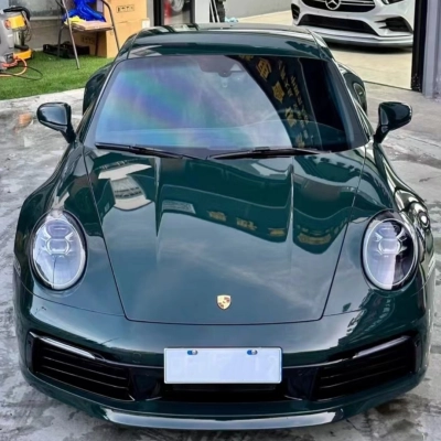 Porsche PET Gloss Viridis Green Car Vinyl Wrap 02