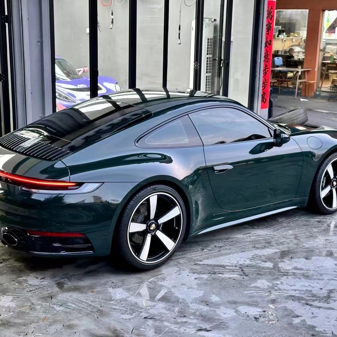 Porsche PET Gloss Viridis Green Car Vinyl Wrap