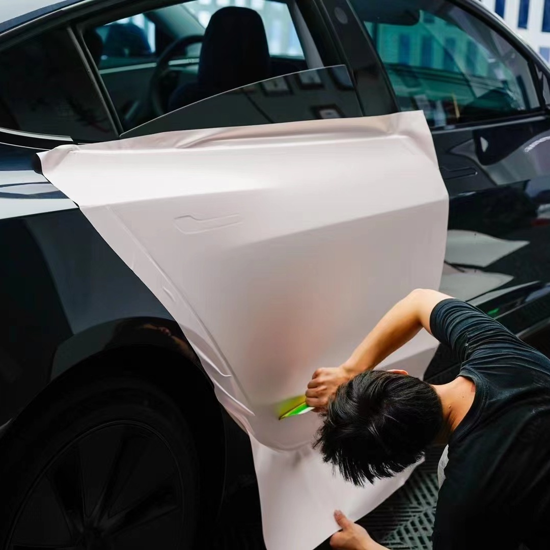 Tesla Ultimate Flat Baby Pink Car Vinyl Wrap