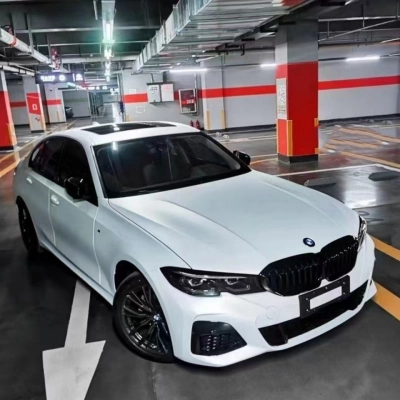 BMW Ultimate Flat Bluish White Car Vinyl Wrap 02