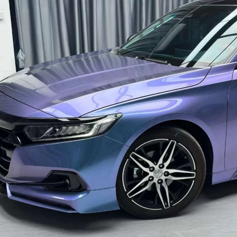 Fantasy Metallic Gray Purple Car Vinyl Wrap