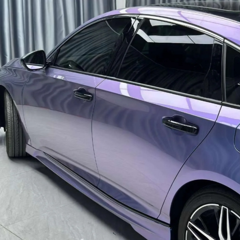Fantasy Metallic Gray Purple Car Vinyl Wrap