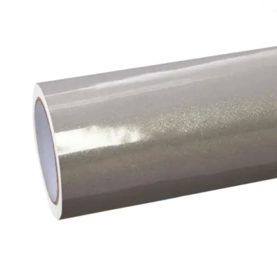 Glossy Brilliant Silver Car Vinyl Wrap 01