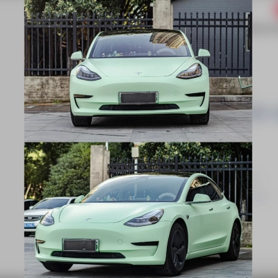 Ultimate Flat Hazy Green Car Vinyl Wrap 02