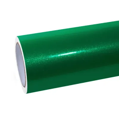 Porsche Glossy Metal Flame Green Car Vinyl Wrap 01