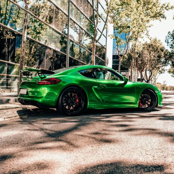 Porsche Glossy Metal Flame Green Car Vinyl Wrap