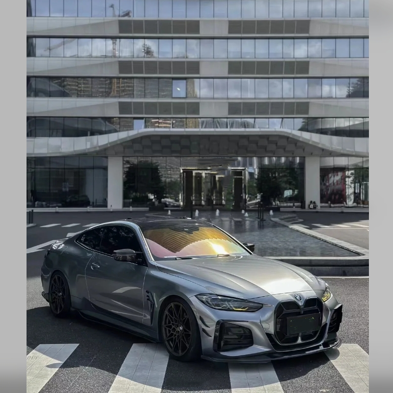 PET Skyscraper Gray Car Vinyl Wrap