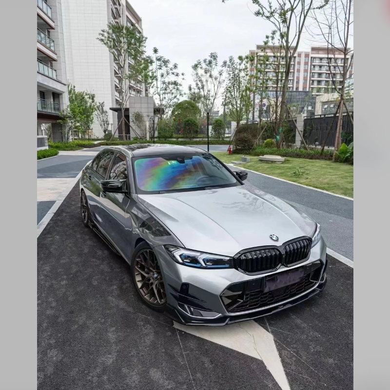 PET Skyscraper Gray Car Vinyl Wrap