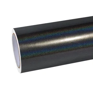 Glossy Laser Grey Car Vinyl Wrap