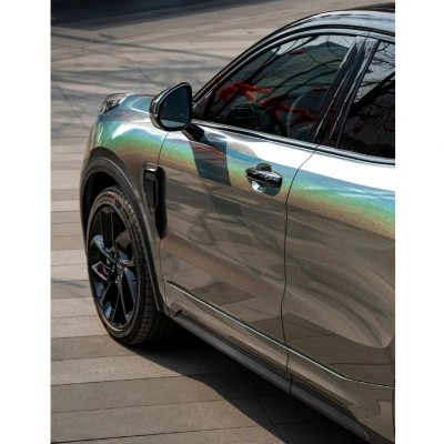 Glossy Laser Grey Car Vinyl Wrap 02