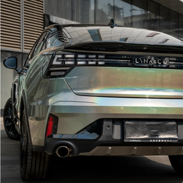 Glossy Laser Grey Car Vinyl Wrap