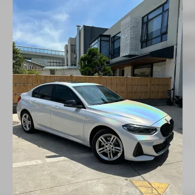 Glossy Laser White Car Vinyl Wrap 02